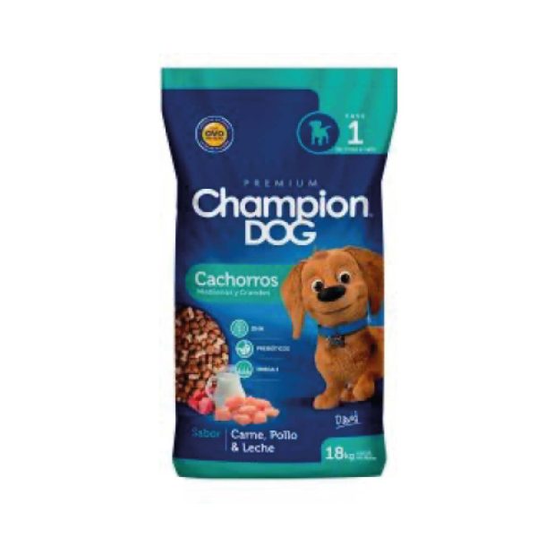 CHAMPION DOG ADULTO SABOR CARNE, POLLO Y LECHE 18 K