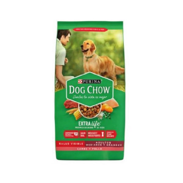 DOG CHOW ADULTO, MEDIANOS Y GRANDES SABOR CARNE Y POLLO 24 K